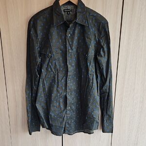 Tin Haul Olive and Blue Casual Button Down Shirt